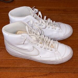 Nike White and Yellow High-Top Sneakers